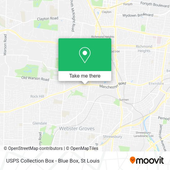 USPS Collection Box - Blue Box map
