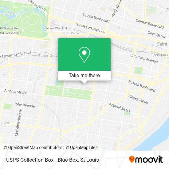 USPS Collection Box - Blue Box map