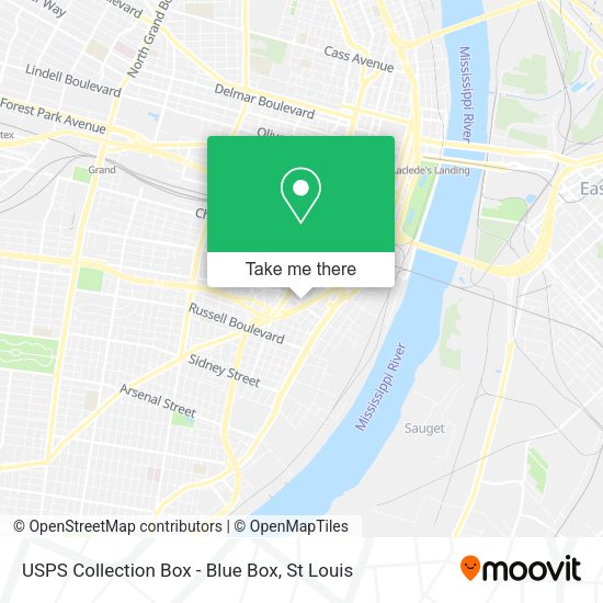 Mapa de USPS Collection Box - Blue Box