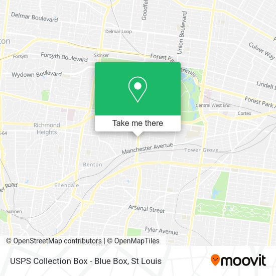USPS Collection Box - Blue Box map