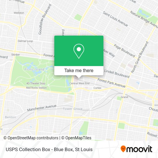 USPS Collection Box - Blue Box map
