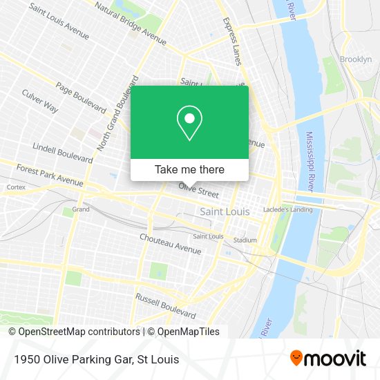 Mapa de 1950 Olive Parking Gar