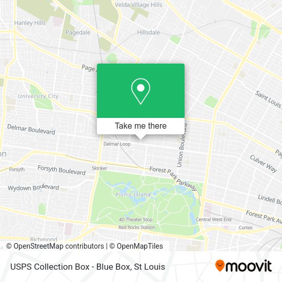 USPS Collection Box - Blue Box map