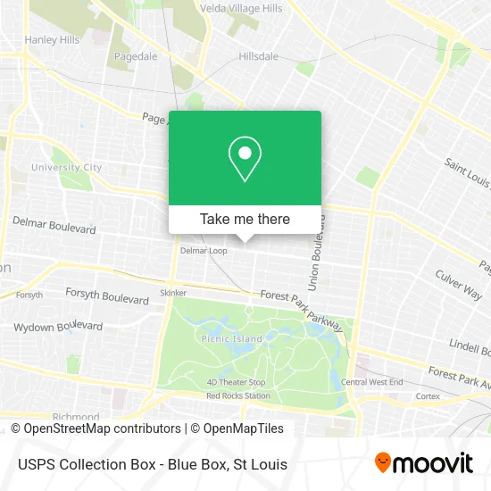 Mapa de USPS Collection Box - Blue Box