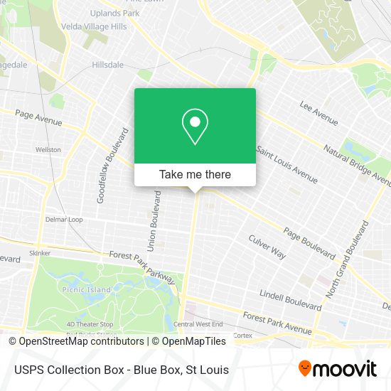 Mapa de USPS Collection Box - Blue Box