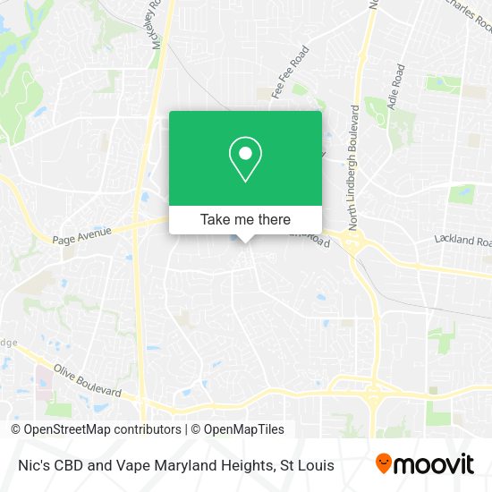 Mapa de Nic's CBD and Vape Maryland Heights