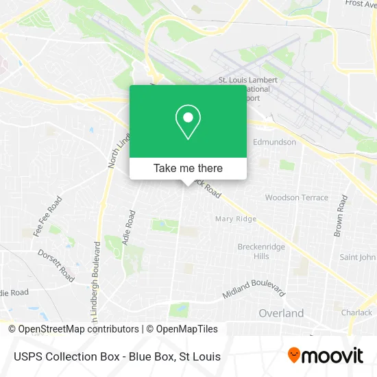 USPS Collection Box - Blue Box map