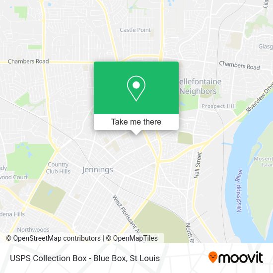Mapa de USPS Collection Box - Blue Box