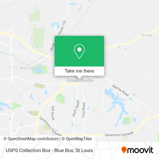 USPS Collection Box - Blue Box map