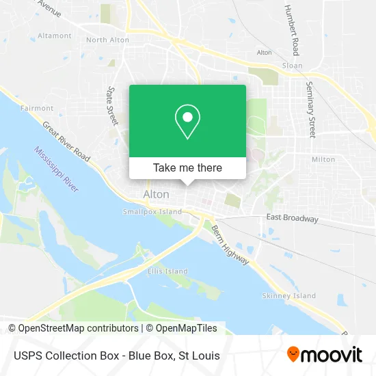 USPS Collection Box - Blue Box map