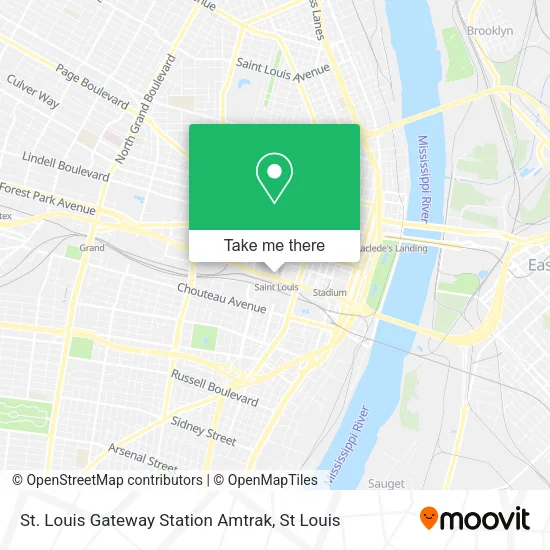 Mapa de St. Louis Gateway Station Amtrak