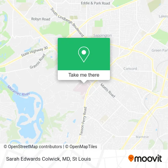 Mapa de Sarah Edwards Colwick, MD