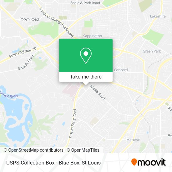 USPS Collection Box - Blue Box map