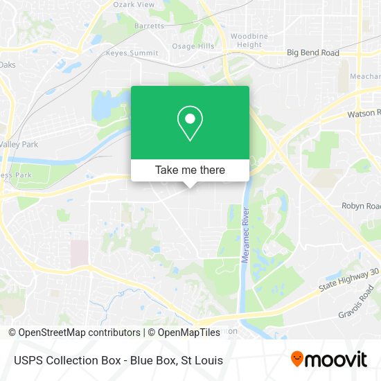 USPS Collection Box - Blue Box map