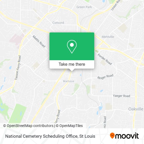 National Cemetery Scheduling Office map
