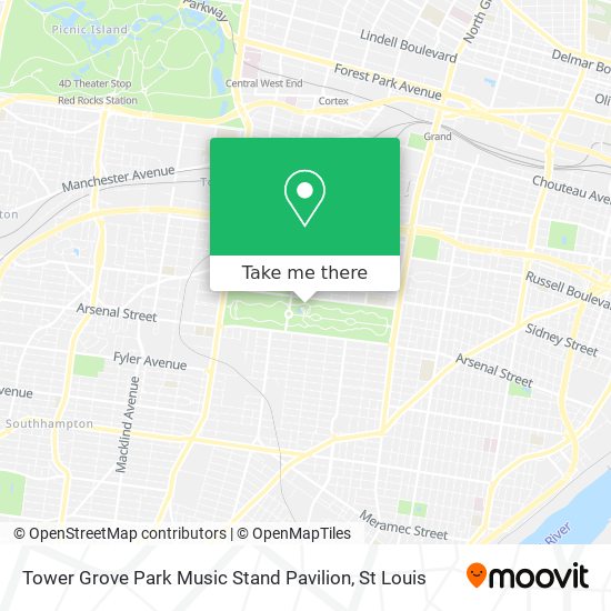 Tower Grove Park Music Stand Pavilion map