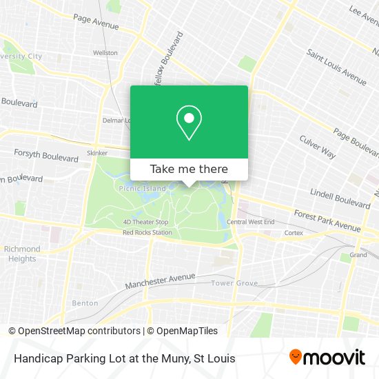 Handicap Parking Lot at the Muny map