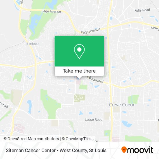 Mapa de Siteman Cancer Center - West County