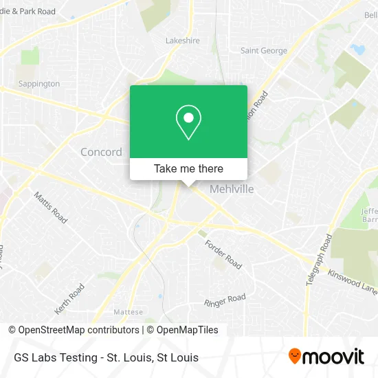 GS Labs Testing - St. Louis map