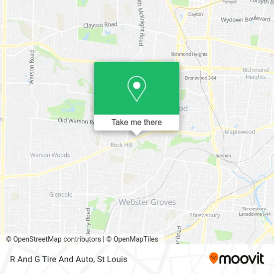 R And G Tire And Auto map