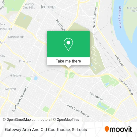 Gateway Arch And Old Courthouse map