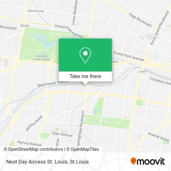 Next Day Access St. Louis map