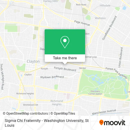 Sigma Chi Fraternity - Washington University map