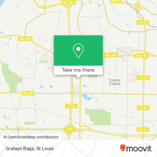 Mapa de Gralays Bags, 331 N New Ballas Rd St Louis, MO 63141