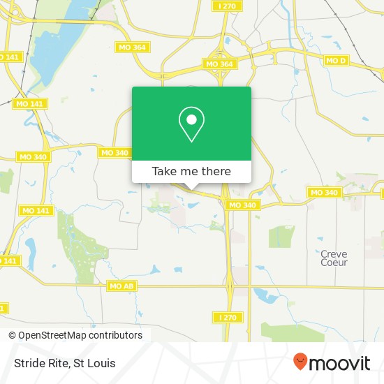 Mapa de Stride Rite, 12346 Olive Blvd St Louis, MO 63141