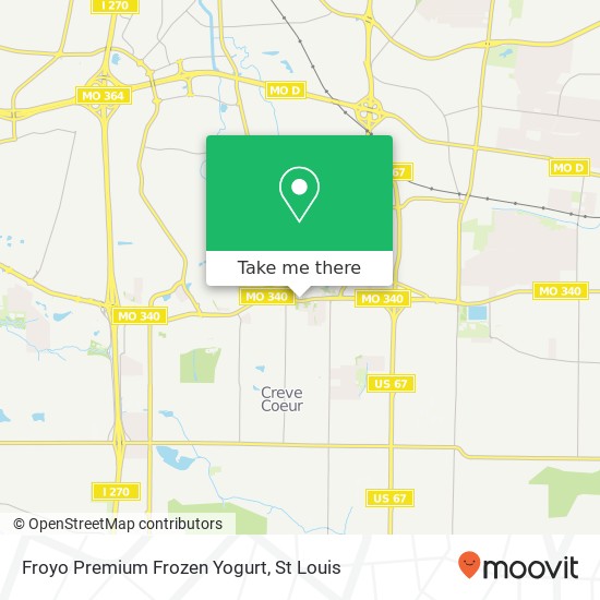 Mapa de Froyo Premium Frozen Yogurt, 10909 Olive Blvd Creve Coeur, MO 63141