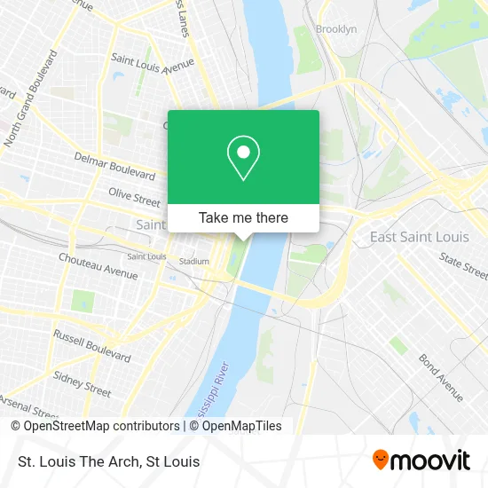 St. Louis The Arch map
