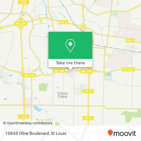 10845 Olive Boulevard map