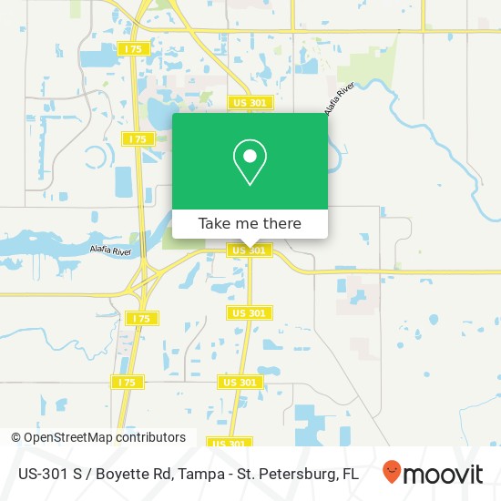 US-301 S / Boyette Rd map
