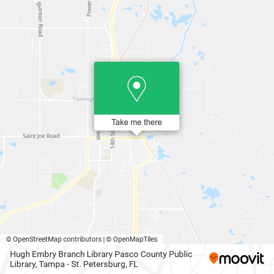 Hugh Embry Branch Library Pasco County Public Library map