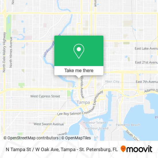 Mapa de N Tampa St / W Oak Ave