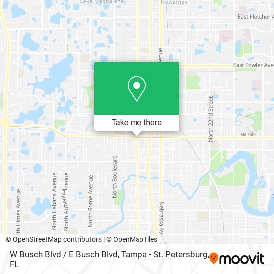 Mapa de W Busch Blvd / E Busch Blvd