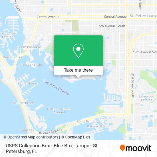 Mapa de USPS Collection Box - Blue Box