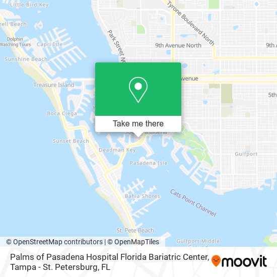 Mapa de Palms of Pasadena Hospital Florida Bariatric Center