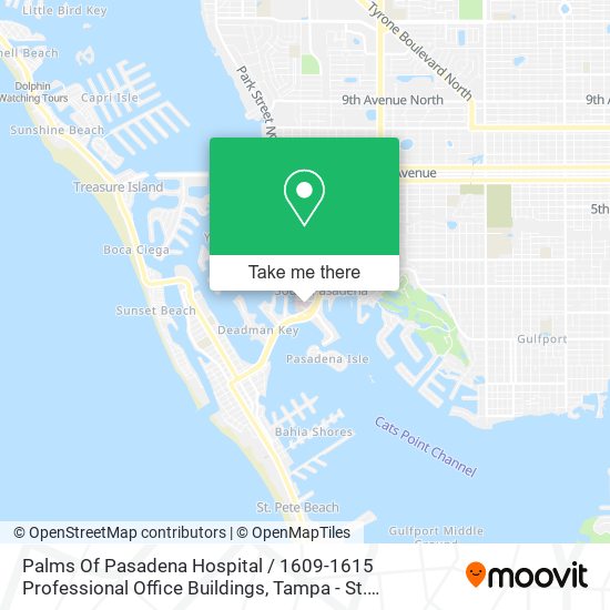 Mapa de Palms Of Pasadena Hospital / 1609-1615 Professional Office Buildings