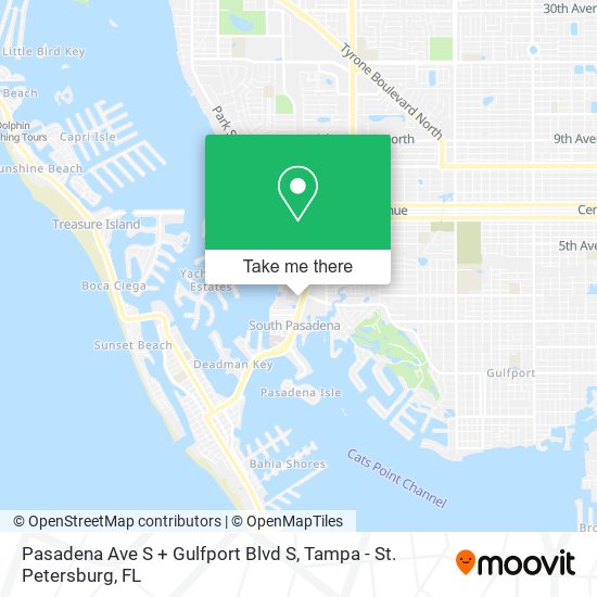 Pasadena Ave S + Gulfport Blvd S map