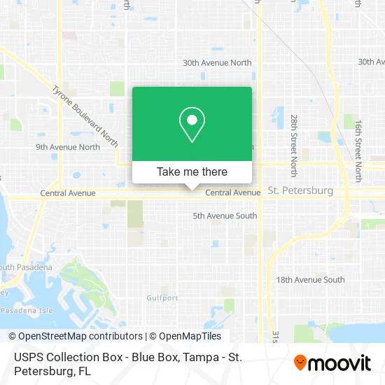 Mapa de USPS Collection Box - Blue Box