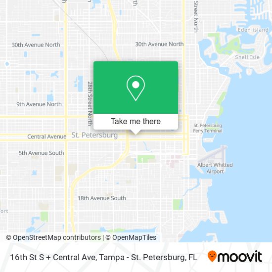 Mapa de 16th St S + Central Ave