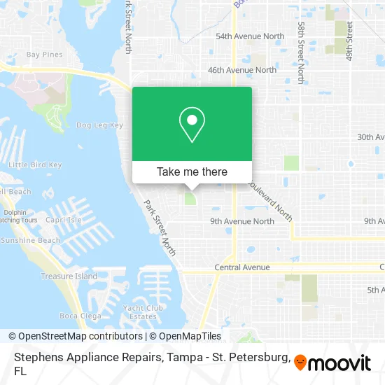 Stephens Appliance Repairs map