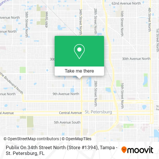 Mapa de Publix On 34th Street North (Store #1394)
