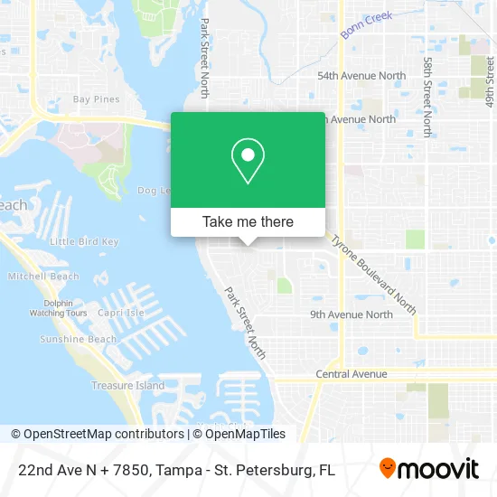 22nd Ave N + 7850 map
