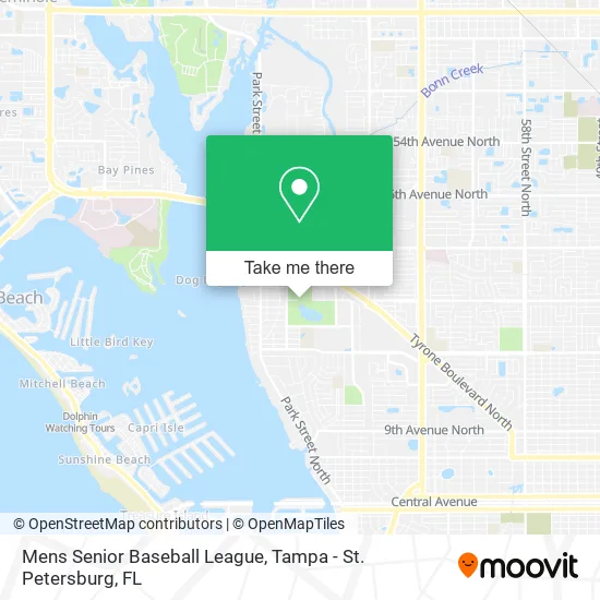 Mens Senior Baseball League map