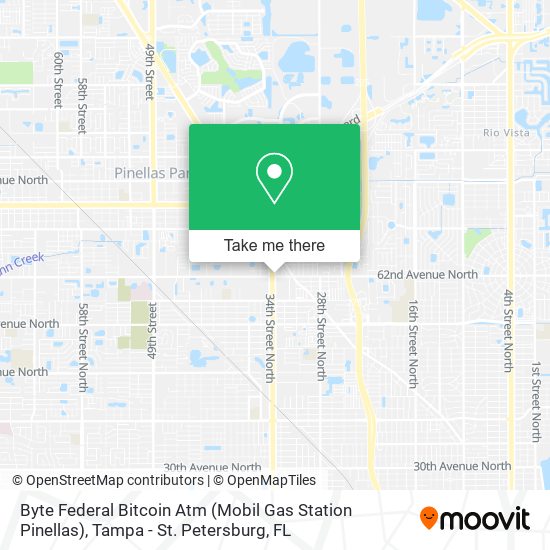 Byte Federal Bitcoin Atm (Mobil Gas Station Pinellas) map