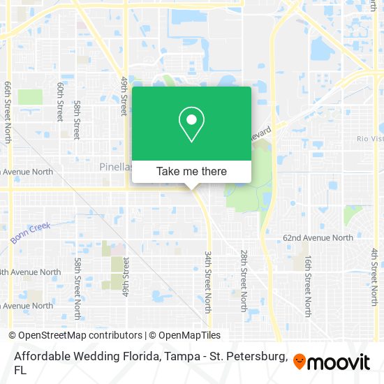 Affordable Wedding Florida map