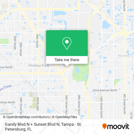 Mapa de Gandy Blvd N + Sunset Blvd N