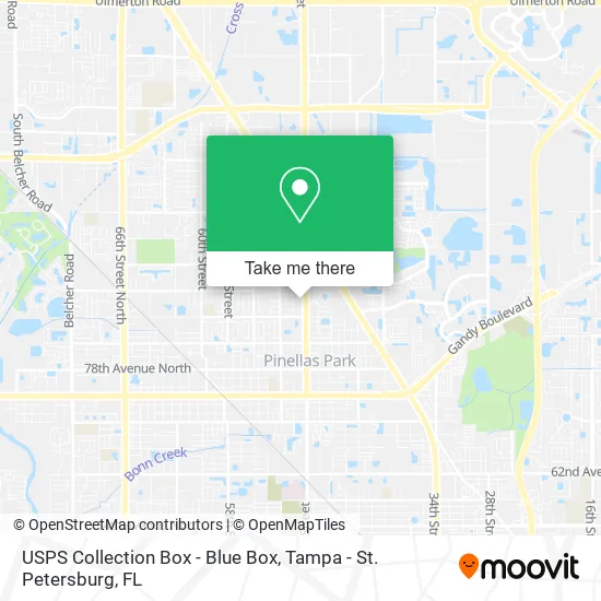 Mapa de USPS Collection Box - Blue Box